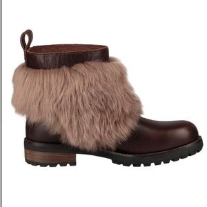 UGG W Otelia Brown Leather and sheepskin Boots